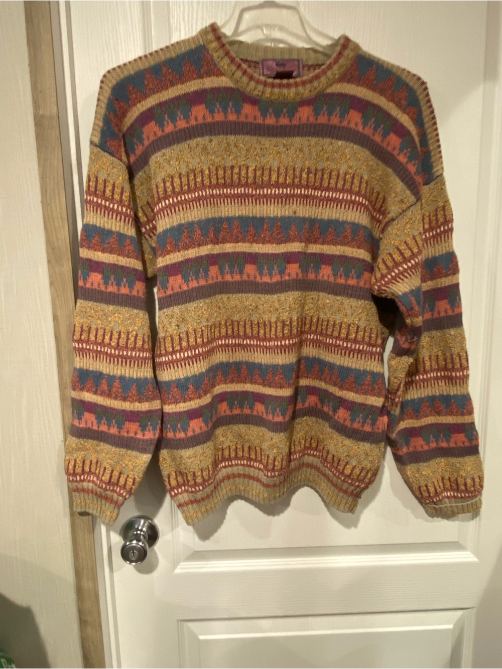 Classic Patterned Crewneck Sweater - Multicolor